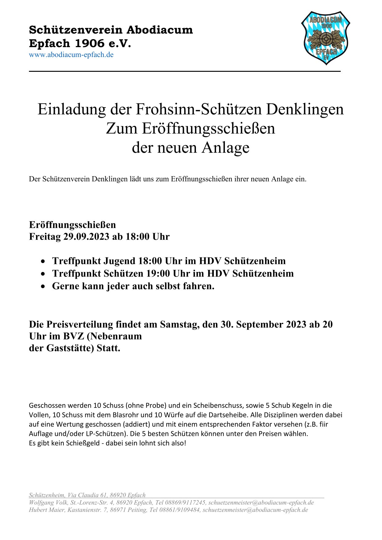 Einladung der Frohsinn 1