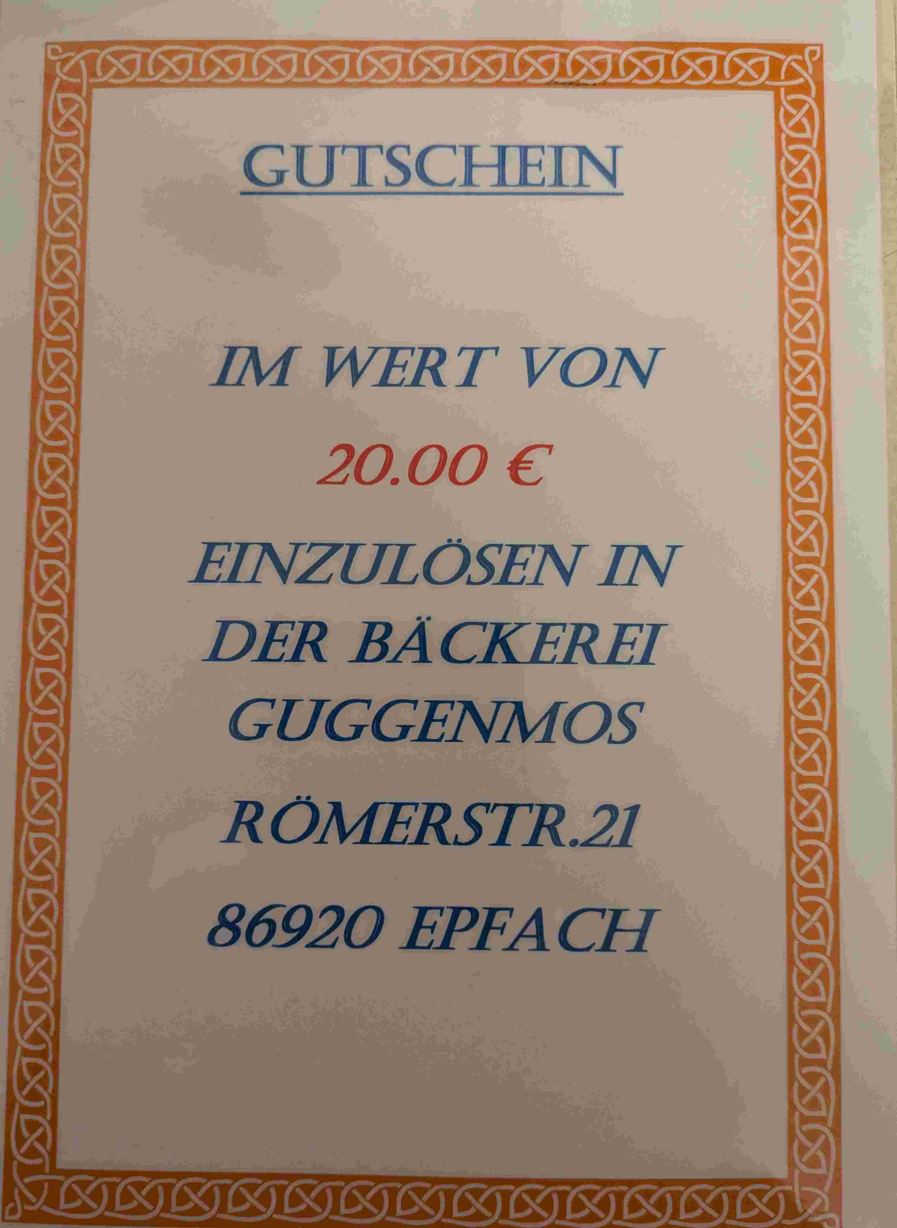 Bäcker Guggenmos Gutschein